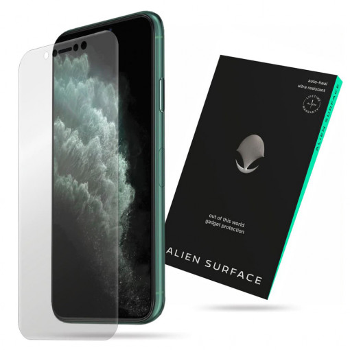 Folie Alien Surface, iPhone 11 Pro, Case Friendly Transparent, Doar ecran - Compatibila cu o husa