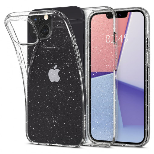 Husa Compatibila cu iPhone 13, Spigen Liquid Crystal Clear, Glitter Crystal