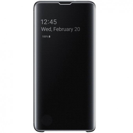 Husa Compatibila cu Samsung S20 Ultra, Flip / Book / Carte, Clear View, Negru