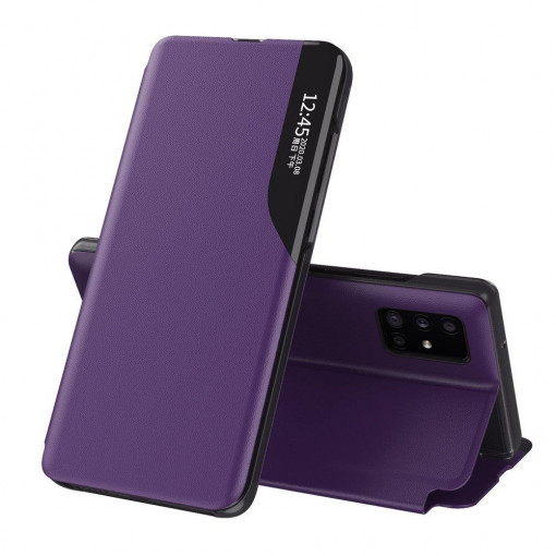 Husa Pentru Samsung Galaxy S23 FE, Smart View Case, Functie Stand, Flip / Carte, Matrix, Violet