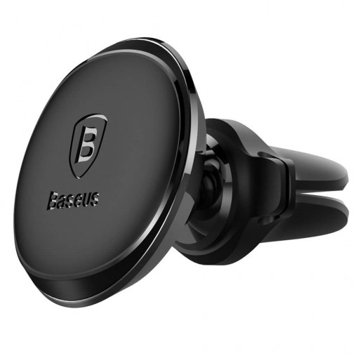Suport Auto Magnetic, cu suport Compatibil cu cablu, Baseus Small Ears, Montare pe Grila de Ventilatie, Negru