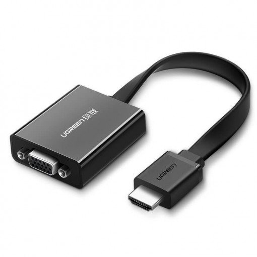 Adaptor HDMI - VGA / Micro USB / Audio Mini Jack 3, 5 mm, Ugreen, Negru