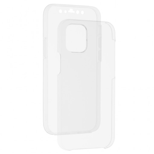 Husa Compatibila cu iPhone 12 Mini, Fata + Spate, Protectie 360 Grade, Transparent