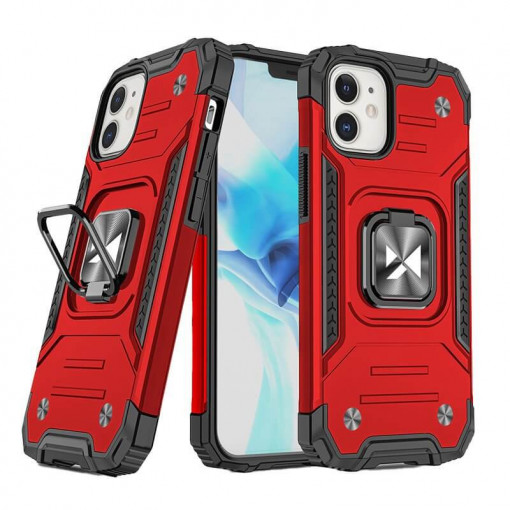 Husa Compatibila iPhone 12 Mini, Ring Armor Case Kickstand, Wozinsky, Rosu