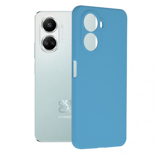 Husa Pentru Huawei Nova 10 SE, Premium Silicon, Interior Alcantara, Matrix, Albastru