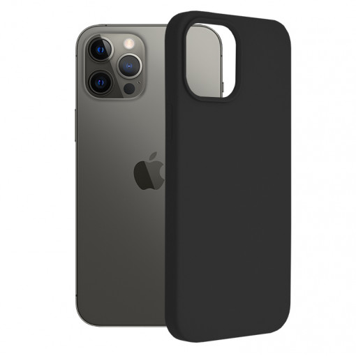 Husa Pentru iPhone 12 Pro Max, Premium Silicon, Interior Alcantara, Matrix, Negru
