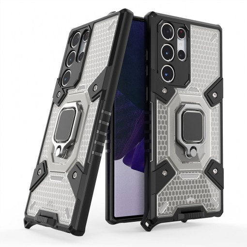 Husa Pentru Samsung Galaxy S22 Ultra, Bumper Antishock, Honeycomb Armor, Matrix, Negru