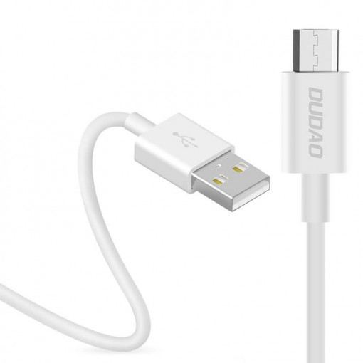Cablu date USB - Micro USB, Dudao, 3A, 1m, Alb