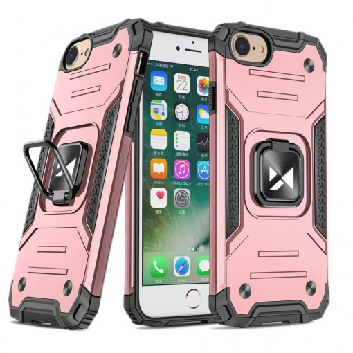 Husa Compatibila iPhone SE 2020 / iPhone 8 / iPhone 7, Ring Armor Case Kickstand, Wozinsky, Roz
