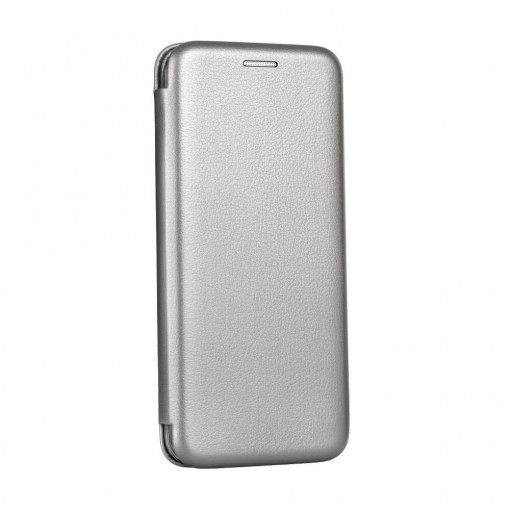 Husa Huawei P30 Lite, Stil Carte / Flip / Book, Functie Stand si Buzunar Card, Gri