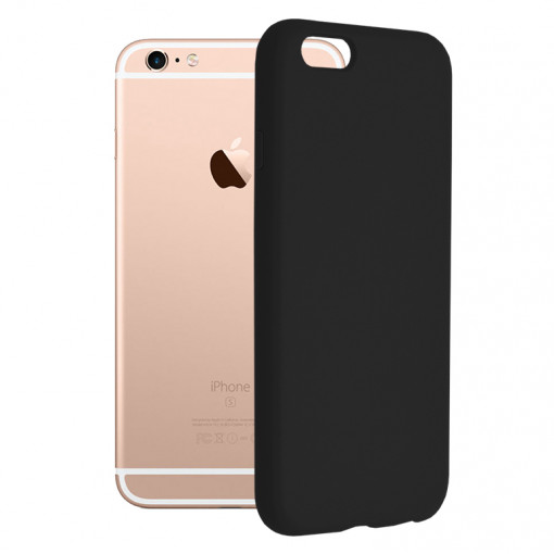 Husa Pentru iPhone 6 / 6S, Premium Silicon, Interior Alcantara, Matrix, Negru