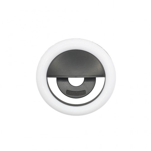 Selfie Ring Light, Lampa Portabila cu LED, Selfie Telefon, Lumina RGB, Negru