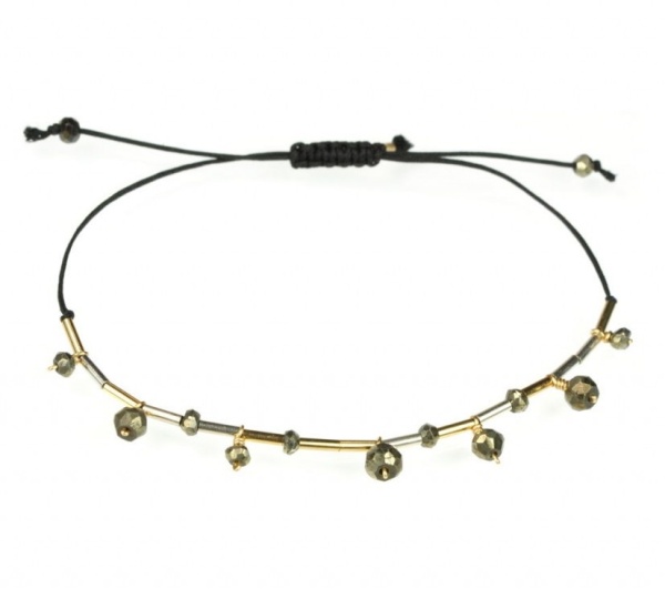 Supernova pyrite drops bracelet in 14k/20 gold filled and sterling silver