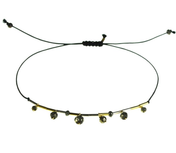 Supernova pyrite drops bracelet in 14k/20 gold filled