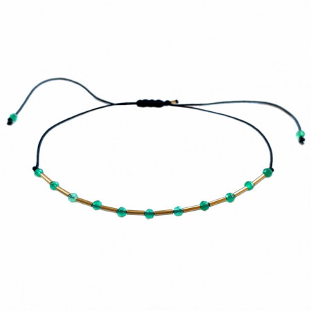 bratara din gold filled de 14k/20 (aur filat) si onix verde - Alternance in Green