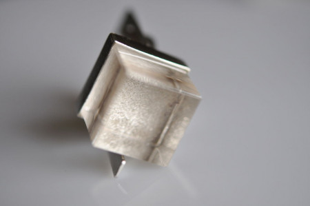 inel Magic Cube din argint, cu cuart, finisaj praf stelar