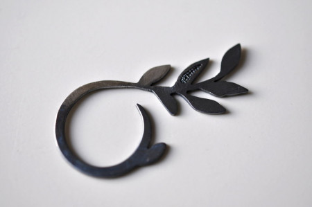 inel Vegetalia Mirabilia /  filigree branch din argint oxidat