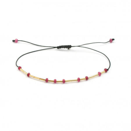 Ruby adjustable bracelet in 14k/20 gold-filled