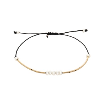 bratara in design minimalist, ajustabila, realizata manual din elemente de gold filled de 14k/20 si perle de cultura albe, Corina Mardari & moonSun project