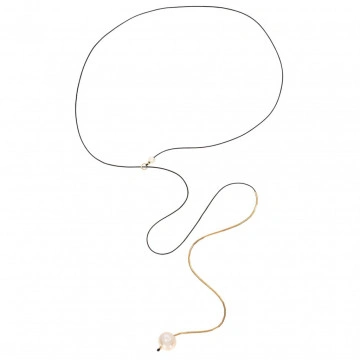 colier cu perla de cultura din gold filled de 14k/20 pe snur