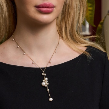 colier cu perle de cultura din gold filled de 14k/20 - Img 3
