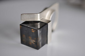 Magic Cube oxidized sterling silver quartz ring - Img 4