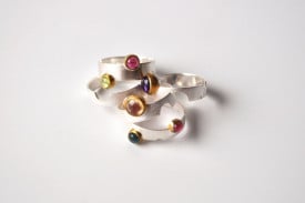 match point sterling silver multi-stone puzzle rings set - Img 1