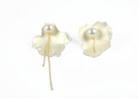 moon flower 14k/20 gold filled and sterling silver earrings