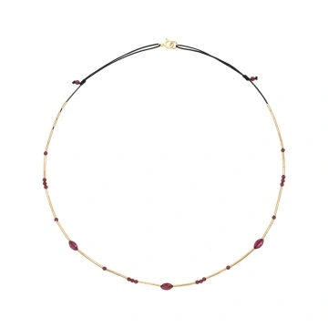 colier din gold filled de 14k/20 (aur filat) cu granate