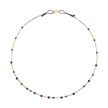 colier reglabil pe snur din gold-filled de 14k/20 si lapislazuli Corina Mardari