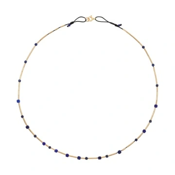 colier din gold filled de 14k/20 (aur filat) si lapislazuli cubice