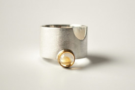 Match Point citrine ring in sterling silver