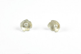 moon flower sterling silver reticulated earrings