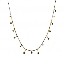 colier Supernova 2 din gold filled de 14k/20 si argint cu pirite