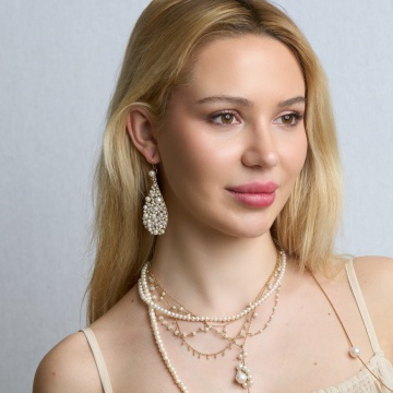 cercei statement cu perle de cultura si gold filled 14k/20 - Img 3