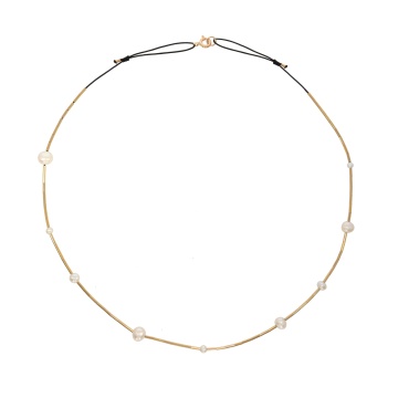 colier cu perle de cultura si elemente din gold filled de 14k/20