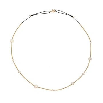 colier cu perle de cultura si elemente din gold filled de 14k/20