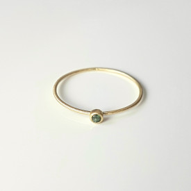 inel Essence of Green din aur 18k si 14 k mat cu turmalina verde