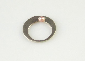 small pearl ring in sterling silver