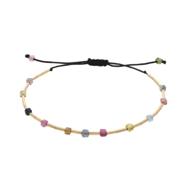 bratara ajustabila cu turmaline multicolore din gold filled 14k /20 Corina Mardari & moonSun project