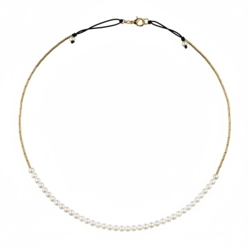 colier cu perle de cultura si elemente din gold filled de 14k/20