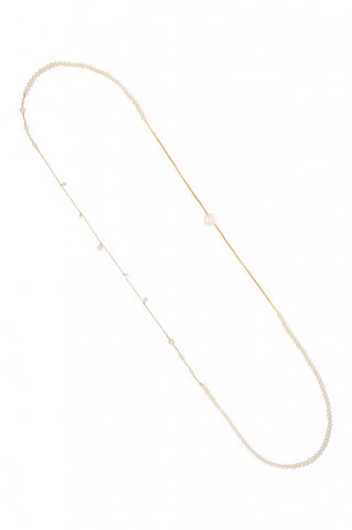 colier lung cu perle de cultura si elemente din gold filled de 14k/20 Pearl Fusion I