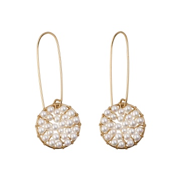 cercei Pendulum cu perle de cultura din gold filled 14k/20