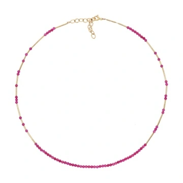 colier din gold filled de 14k/20 si rubine
