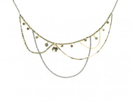Supernova sterling silver and 14k/20 gold filled pyrite necklace