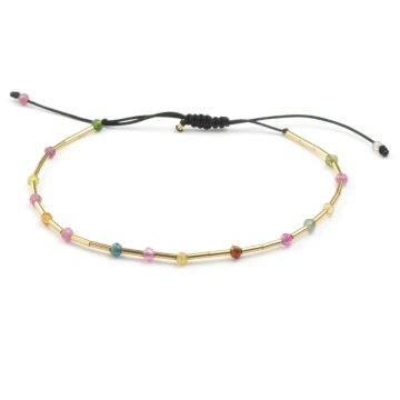 bratara ajustabila Candies cu turmaline multicolore din gold filled 14k /20 Corina Mardari & moonSun project