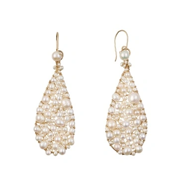 cercei statement cu perle de cultura si gold filled 14k/20