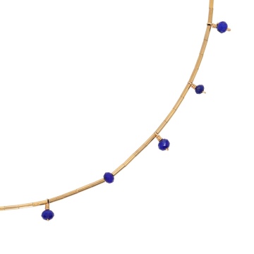 colier reglabil pe snur din gold-filled de 14k/20 si lapislazuli Corina Mardari