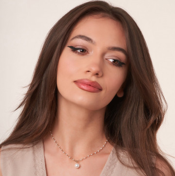 colier la baza gatului cu perle de cultura pe gold-filled de 14k/20