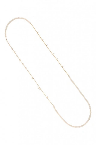 colier lung cu perle de cultura si elemente din gold filled de 14k/20 Pearl Fusion II